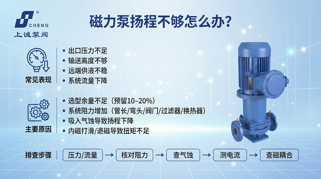 磁力泵扬程不够怎么办？如何判断选型是否合理？