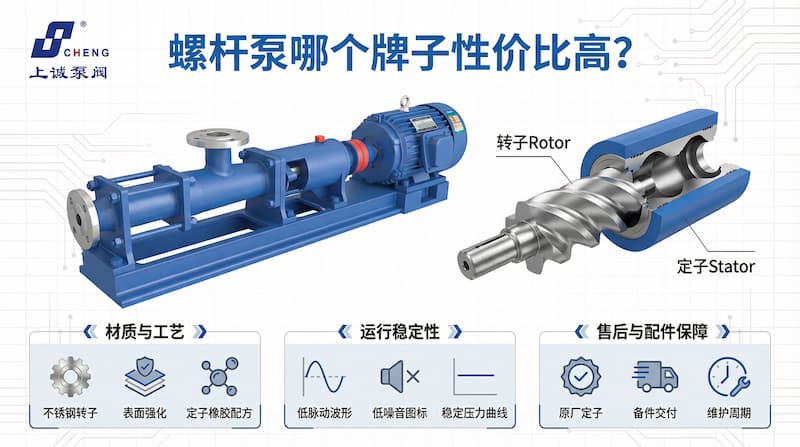 螺杆泵哪个牌子性价比高？上诚泵阀螺杆泵选型与性能深度评测