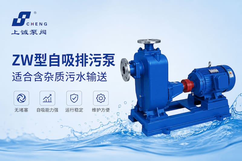 ZW型自吸排污泵为什么适合含杂质污水输送？｜上海上诚泵阀