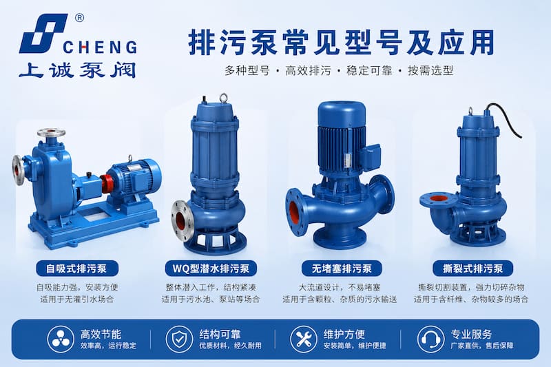 排污泵型号选择指南：常见类型与应用场景解析｜上诚泵阀