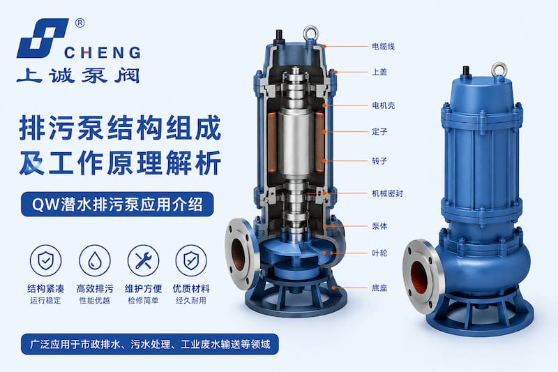 排污泵结构组成及工作原理解析｜QW潜水排污泵应用介绍