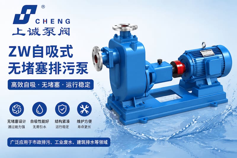 ZW自吸式无堵塞排污泵工作原理与应用场景解析｜上海上诚泵阀