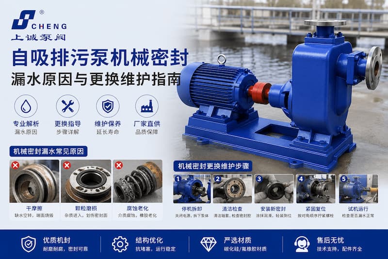 自吸排污泵机械密封漏水原因与更换维护指南 | 上诚泵阀