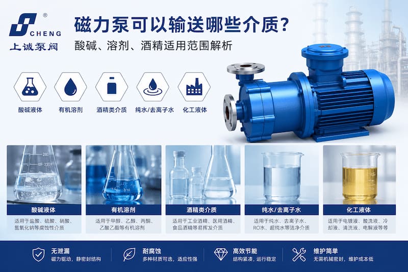 磁力泵可以输送哪些介质？酸碱、溶剂、酒精适用范围解析