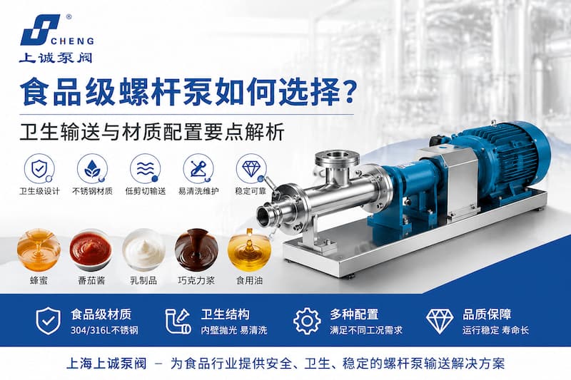  食品级螺杆泵如何选择？卫生输送与材质配置要点解析｜上诚泵阀