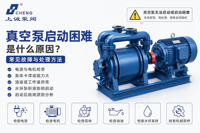 真空泵启动困难是什么原因？常见故障与处理方法 | 上海上诚泵阀